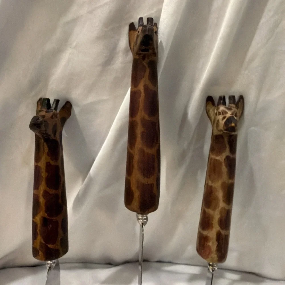 Vintage Giraffe Handle Cheese Knife Set 3pc Stainless‎ Steel Sheffield England